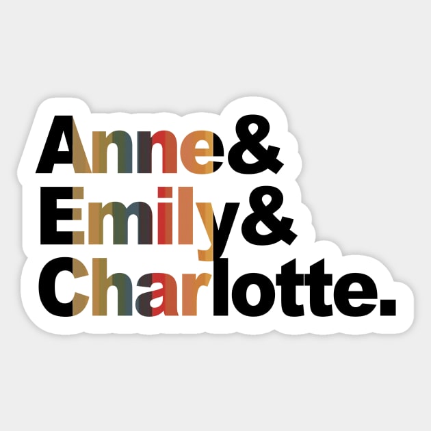 Anne & Emily & Charlotte - The Bronte Sisters Sticker by The Blue Box